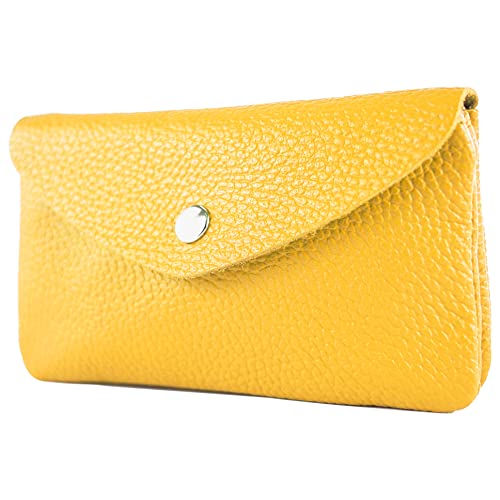 modamoda de P11 Damen Leder Geldbörse Portemonnaie Medium Handmade in Italy, Farbe:Sonnengelb von modamoda de