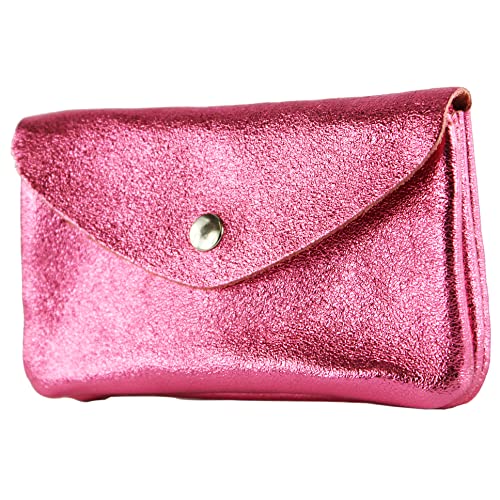 modamoda de - P11 - ital. Leder Damen Geldbörse Portemonnaie Medium, Farbe:Candy Pink Metallic von modamoda de