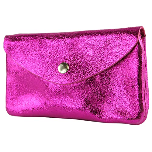 modamoda de - P11 - ital. Leder Damen Geldbörse Portemonnaie Medium, Farbe:Pink-Metallic von modamoda de