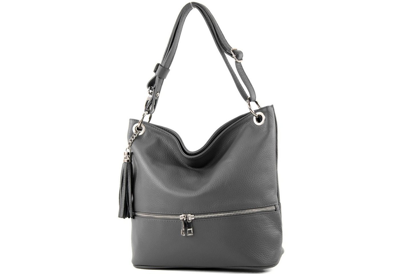 modamoda de Schultertasche T143, Echtleder Handmade in Italy von modamoda de