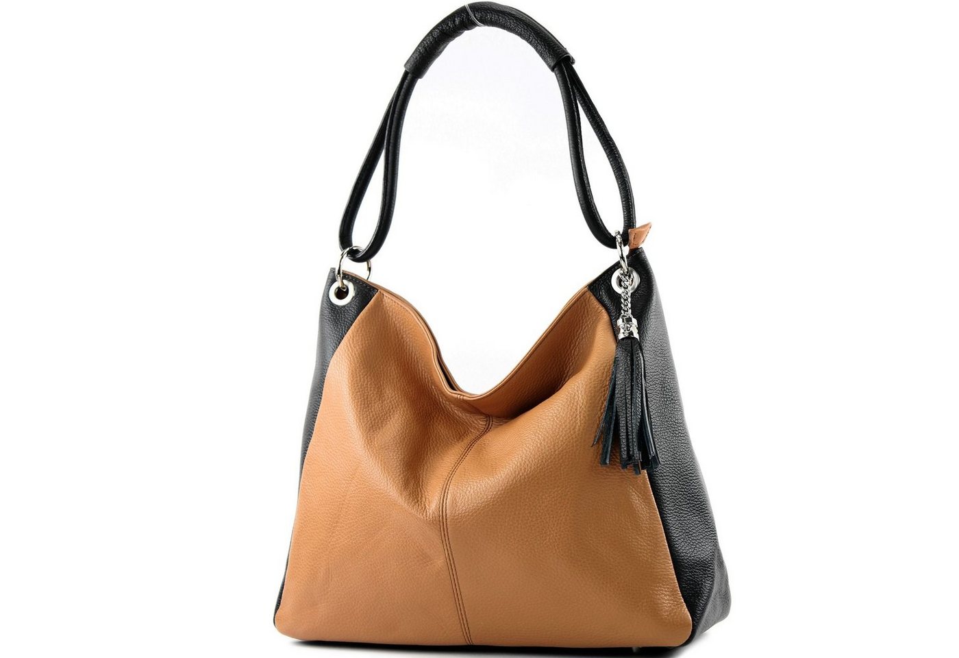 modamoda de Schultertasche T165v2, Echtleder Handmade in Italy von modamoda de