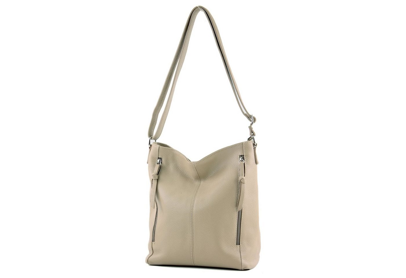 modamoda de Schultertasche T195, Echtleder Handmade in Italy von modamoda de