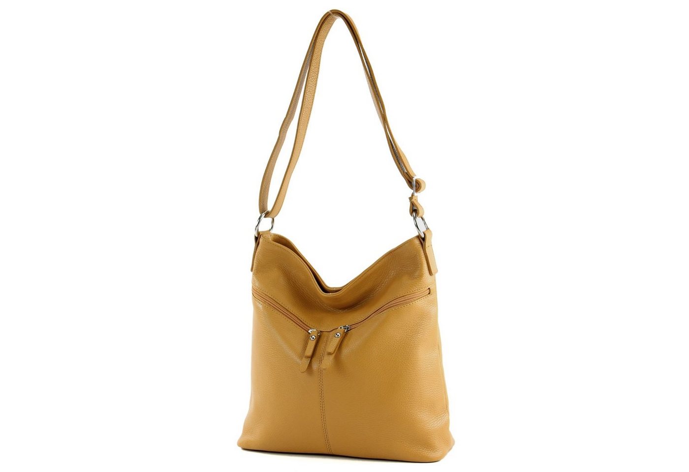 modamoda de Schultertasche T196, Echtleder Handmade in Italy von modamoda de