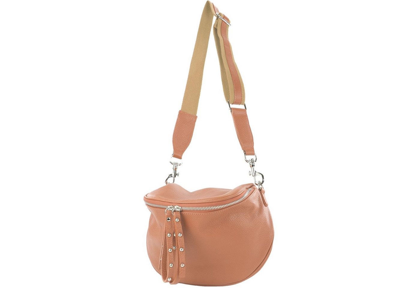 modamoda de Schultertasche T236, Echtleder Handmade in Italy von modamoda de