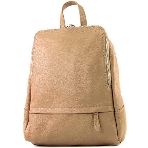 modamoda de T138 Damen Leder Rucksack Handtasche handmade in Italy, Farbe:Beige2021 von modamoda de