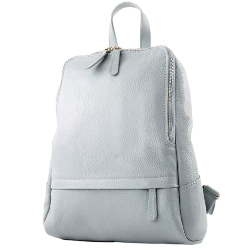 modamoda de T138 Damen Leder Rucksack Handtasche handmade in Italy, Farbe:Eisblau2021 von modamoda de