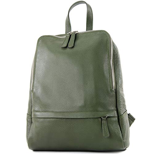 modamoda de T138 Damen Leder Rucksack Handtasche handmade in Italy, Farbe:Olivgrün2021 von modamoda de