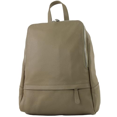 modamoda de T138 Damen Leder Rucksack Handtasche handmade in Italy, Farbe:Taupe von modamoda de