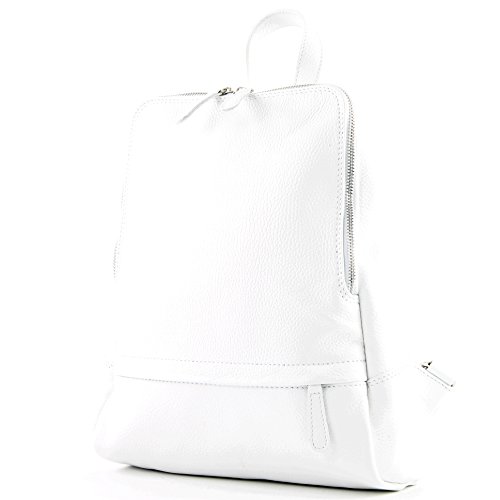 modamoda de T138 Damen Leder Rucksack Handtasche handmade in Italy, Farbe:Weiß2021 von modamoda de
