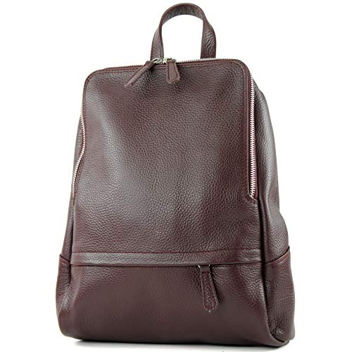 modamoda de - T138 - ital Damen Rucksacktasche aus Leder, Farbe:Bordeaux2 von modamoda de