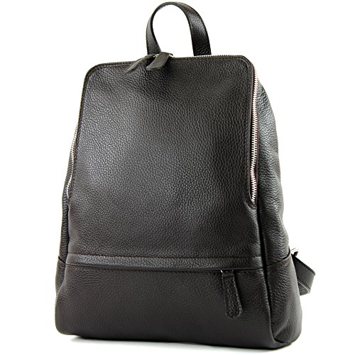 modamoda de - T138 - ital Damen Rucksacktasche aus Leder, Farbe:Dark Chocolate2021 von modamoda de