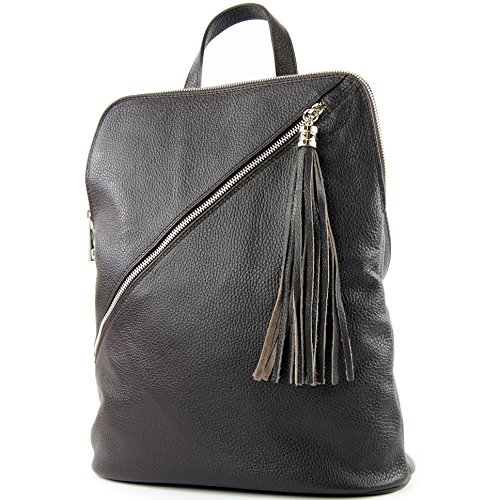 modamoda de T161 Damen Leder Rucksack Handtasche handmade in Italy, Farbe:Dark Chocolate2021 von modamoda de