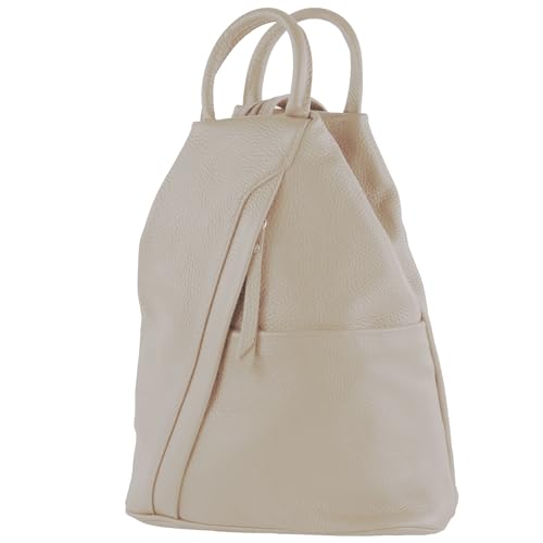 modamoda de - T180 - Damen Rucksack Tasche aus ital. Leder, Farbe:Creme von modamoda de