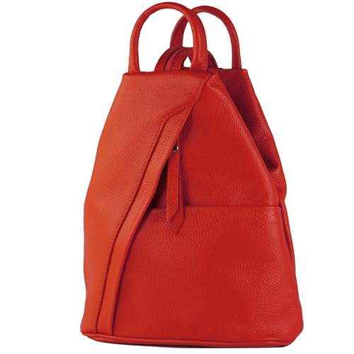 modamoda de - T180 - Damen Rucksack Tasche aus ital. Leder, Farbe:Rot von modamoda de