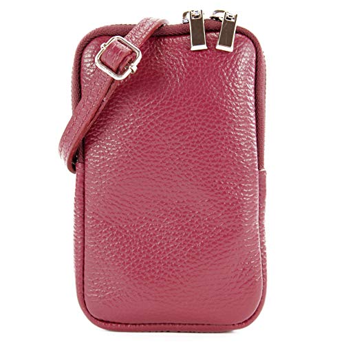 modamoda de T197 Damen Leder Handytasche 6,7 Zoll Umhängetasche handmade in Italy, Farbe:Bordeauxviolett modamoda de T197 Damen Leder Handytasche 6,7 Zoll Umhängetasche handmade in Italy, Farbe:Bordeauxviolett von modamoda de