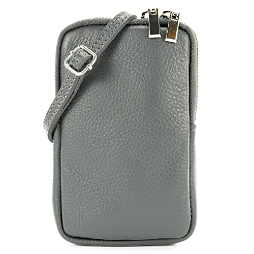 modamoda de T197 Damen Leder Handytasche 6,7 Zoll Umhängetasche handmade in Italy, Farbe:Graphitgrau modamoda de T197 Damen Leder Handytasche 6,7 Zoll Umhängetasche handmade in Italy, Farbe:Graphitgrau von modamoda de