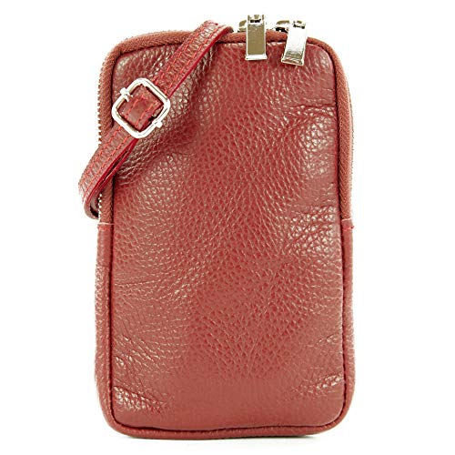 modamoda de T197 Damen Leder Handytasche 6,7 Zoll Umhängetasche handmade in Italy, Farbe:Purpurrot modamoda de T197 Damen Leder Handytasche 6,7 Zoll Umhängetasche handmade in Italy, Farbe:Purpurrot von modamoda de