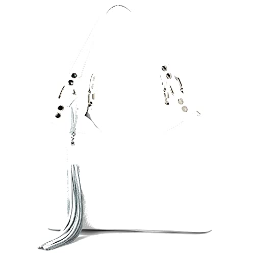 modamoda de T201 Damen Leder Schultertasche Handtasche handmade in Italy, Farbe:Weiß von modamoda de