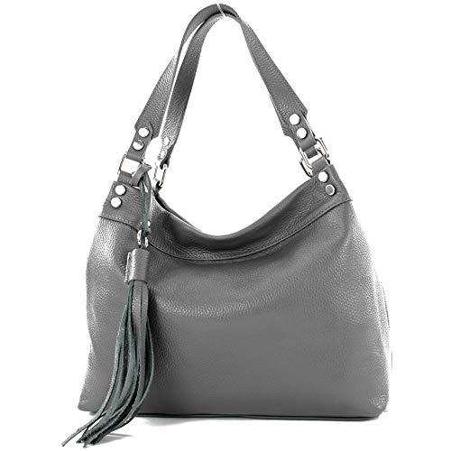 modamoda de T201 Damen Leder Schultertasche Handtasche handmade in Italy, Farbe:Graphitgrau modamoda de T201 Damen Leder Schultertasche Handtasche handmade in Italy, Farbe:Graphitgrau von modamoda de