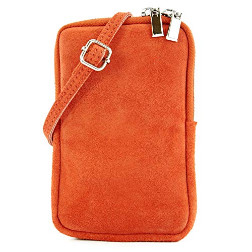 modamoda de T210 Damen Wildleder Rauleder Handytasche 6,7 Zoll Umhängetasche handmade in Italy, Farbe:Rotorange/Wildleder modamoda de T210 Damen Wildleder Rauleder Handytasche 6,7 Zoll Umhängetasche handmade in Italy, Farbe:Rotorange/Wildleder von modamoda de