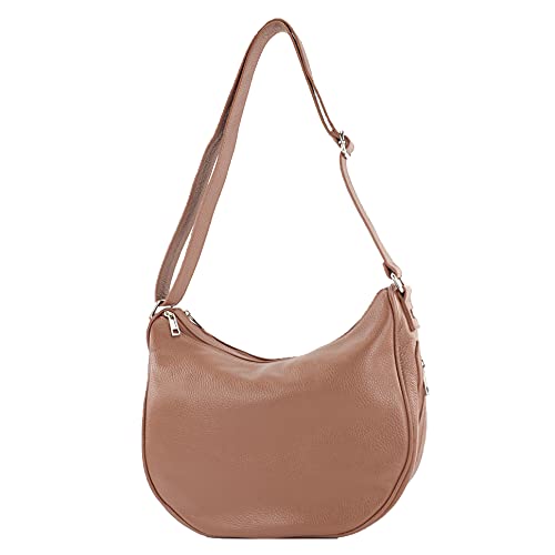 modamoda de T222 Damen Leder Umhängetasche Schultertasche Größe M handmade in Italy (Schokobraun) von modamoda de