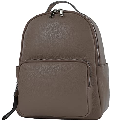 modamoda de - T234 - Damen Rucksack Tasche ital. Echtleder, Farbe:Dark Chocolate von modamoda de