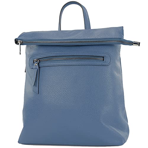 modamoda de - T235 - Damen Rucksack Tasche ital. Echtleder, Farbe:Dunkelblau von modamoda de