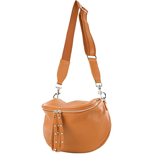 modamoda de - T236 - Umhängetasche Klein Small aus ital. Leder, Farbe:Cognac von modamoda de