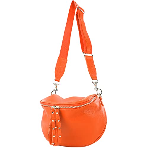 modamoda de - T236 - Umhängetasche Klein Small aus ital. Leder, Farbe:Orange von modamoda de