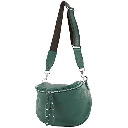 modamoda de - T236 - Umhängetasche Klein Small aus ital. Leder, Farbe:Petrol von modamoda de