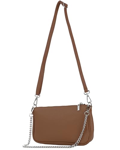 modamoda de T237 Leder Umhängetasche Schultertasche Small handmade in Italy (Schokobraun) von modamoda de