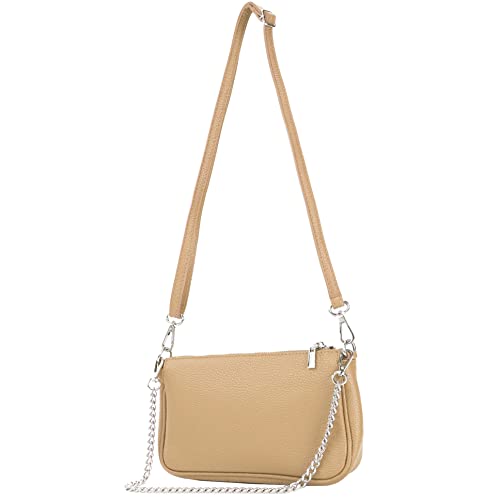 modamoda de - T237 - Umhängetasche Klein Small aus ital. Leder, Farbe:Graubeige von modamoda de