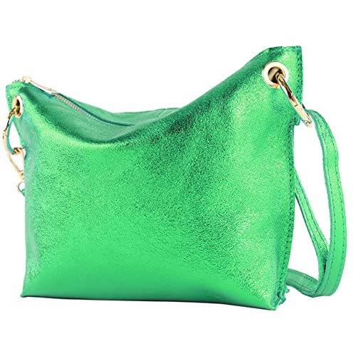 modamoda de - T243 - ital. Umhängetasche Klein Small aus Leder, Farbe:Grün-Metallic modamoda de - T243 - ital. Umhängetasche Klein Small aus Leder, Farbe:Grün-Metallic von modamoda de