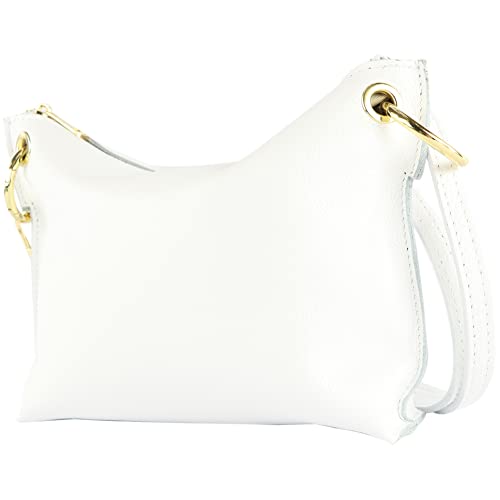 modamoda de - T243 - ital. Umhängetasche Klein Small aus Leder, Farbe:Weiß modamoda de - T243 - ital. Umhängetasche Klein Small aus Leder, Farbe:Weiß von modamoda de