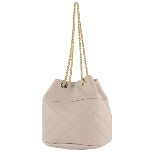 modamoda de - T245 - ital. Leder Damentasche Klein Small, Farbe:Creme von modamoda de