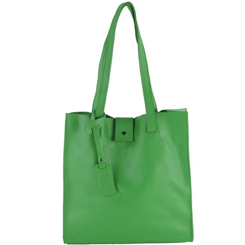 modamoda de - T247 - Ital. Leder Shopper mit herausnehmbarer Innentasche, Farbe:Blattgrün von modamoda de