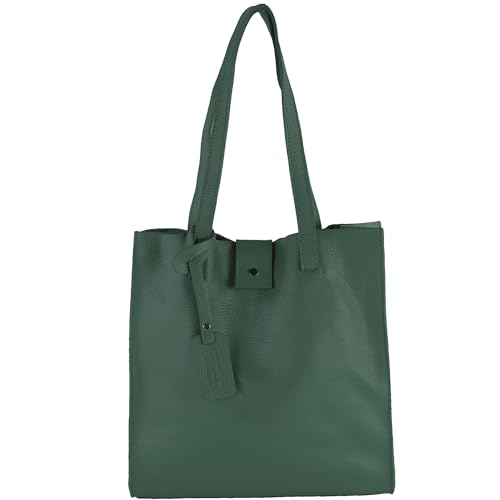 modamoda de - T247 - Ital. Leder Shopper mit herausnehmbarer Innentasche, Farbe:Petrol von modamoda de