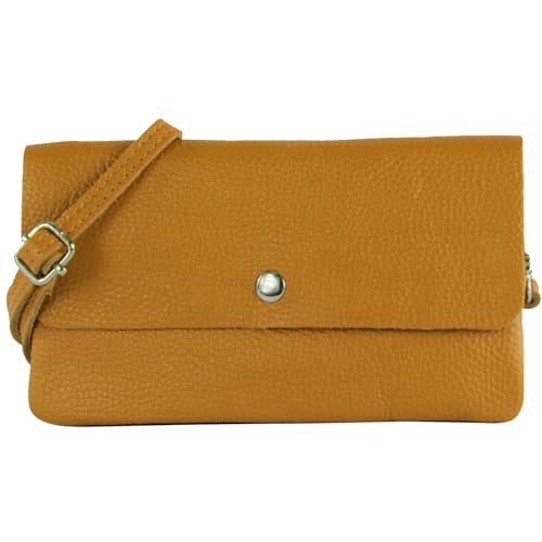 modamoda de - T257 - Echtleder Umhängetasche Small made in Italy, Farbe:Camel von modamoda de