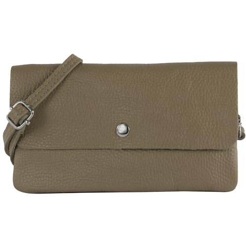 modamoda de - T257 - Echtleder Umhängetasche Small made in Italy, Farbe:Dunkeltaupe modamoda de - T257 - Echtleder Umhängetasche Small made in Italy, Farbe:Dunkeltaupe von modamoda de