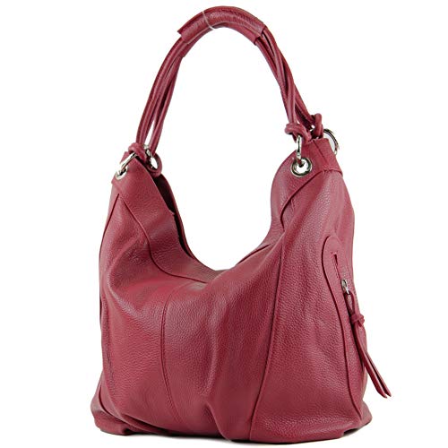 modamoda de - Z18 - ital Damenhandtasche aus Leder/Nappaleder, Farbe:Rubinrot Leder von modamoda de