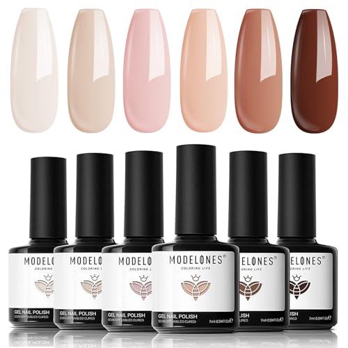 modelones Uv Nagellack Set, 6 Rosa Nude Braun Neutral Farben UV Gel Nail Polish Sets Soak Off Nageldesign Nagel Gellack Geschenk modelones Uv Nagellack Set, 6 Rosa Nude Braun Neutral Farben UV Gel Nail Polish Sets Soak Off Nageldesign Nagel Gellack Geschenk von modelones