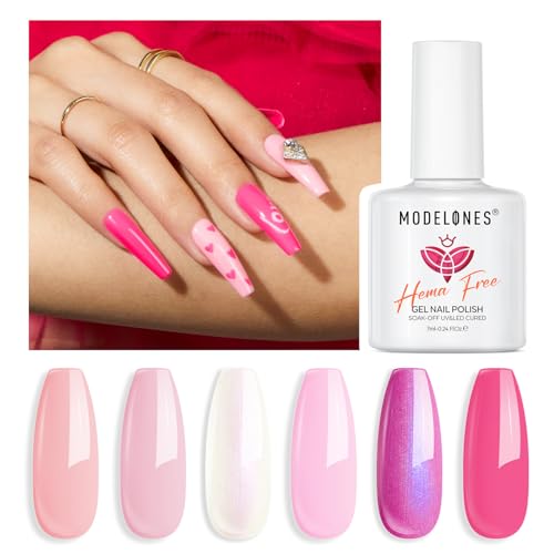 Modelones UV Nagellack,Gel Nagellack UV 6 Farben, UV Lack Gellack Set Weiß Rosa Violett Vegan Nagellack für Sommer Soak Off Nail Polish French Manicure DIY zu Hause Geschenke Modelones UV Nagellack,Gel Nagellack UV 6 Farben, UV Lack Gellack Set Weiß Rosa Violett Vegan Nagellack für Sommer Soak Off Nail Polish French Manicure DIY zu Hause Geschenke von modelones