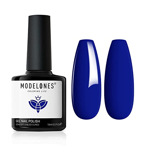 modelones UV Nagellack Blau, 15 ML Gel Nagellack,Soak Off für UV Nagellampe Langlebige Maniküre Nagelgellack Soak Off Nail Gel Polish Nail Art DIY von modelones