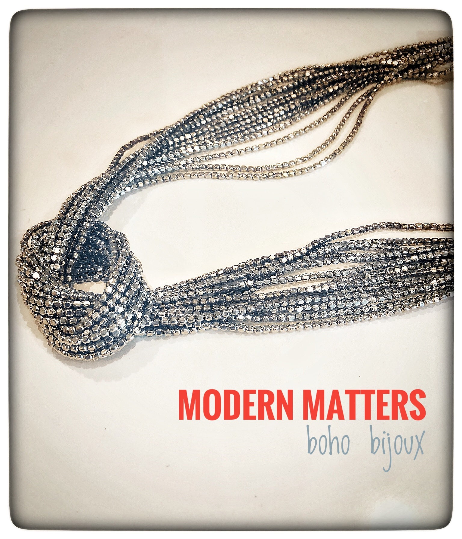 Vintage Silber Pyrit Knoten Halskette, Muttertagsgeschenk Für Sie von modernmatters