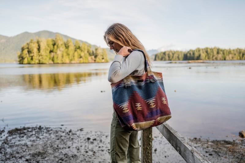Travellin "Tasche - The Wanderer Boho Yoga Tasche Strandtasche Weekender Abenteuertasche Babytasche Markttasche Upcycled von modestmaverickshop