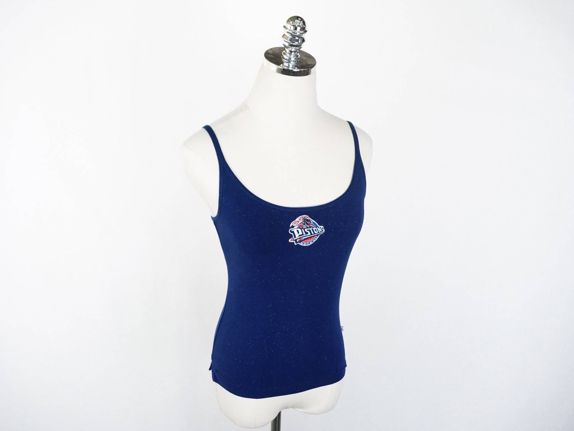 Detroit Pistons Trinidad Navy Blau Besticktes Cami Tank Top X-Small/Small Damen Sport Pferd Frühe 00Er 2000 Es Spandex Glitzer von modsloth