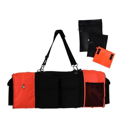 modulabag® modulare Tasche - Combi - stabile Tasche in 5 Farben, robuste Tasche mit Reißverschluss, Tasche groß, Tasche Damen, Tasche Herren, Sporttasche, Tasche Reise (orange/schwarz) von modulabag