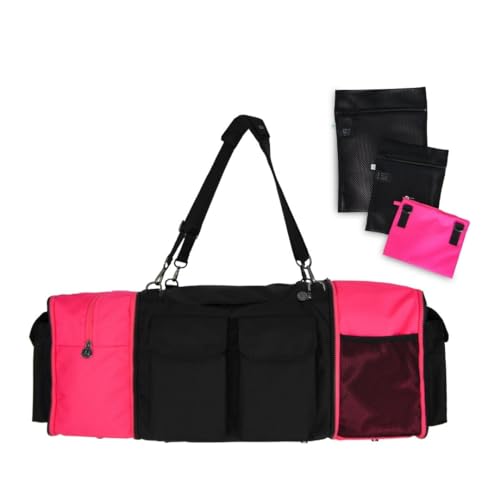 modulabag® modulare Tasche - Combi - stabile Tasche in 5 Farben, robuste Tasche mit Reißverschluss, Tasche groß, Tasche Damen, Tasche Herren, Sporttasche, Tasche Reise (pink/schwarz) von modulabag