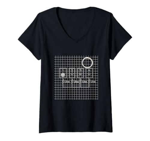 Damen Modular Patch Matrix 1 4 Synth Diagramm Grafik T-Shirt mit V-Ausschnitt Damen Modular Patch Matrix 1 4 Synth Diagramm Grafik T-Shirt mit V-Ausschnitt von modular synth diagram patch matrix schematic