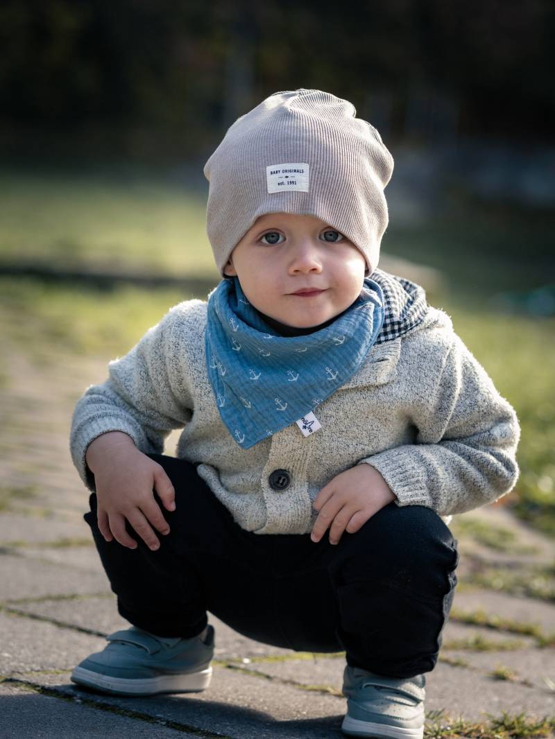 Halstuch "Hav" - Anker Kinder Baby Spucktuch Bandana Tuch Maritim Meer Geschenk Geburt See Meeresbrise Sabberlatz von moehredesign